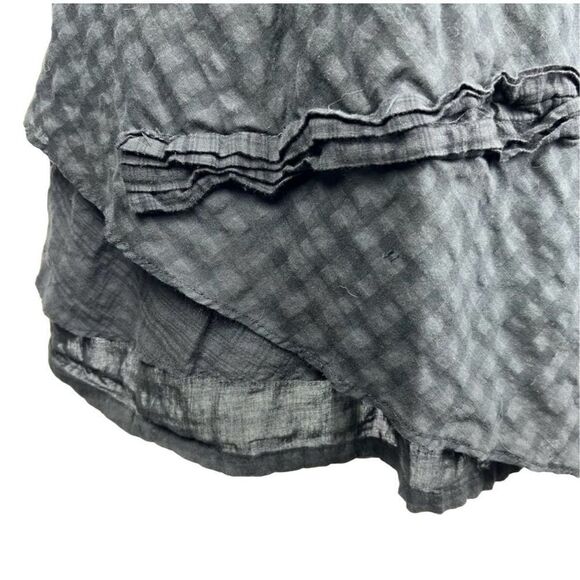 Domin Women's Black Gray Plaid Wrap Tunic Shirt Dress Size T4 (Medium-Large) - Picture 12 of 12